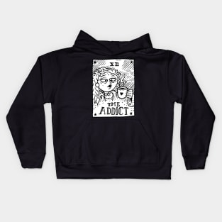 coffee tarot card. the addict. Kids Hoodie